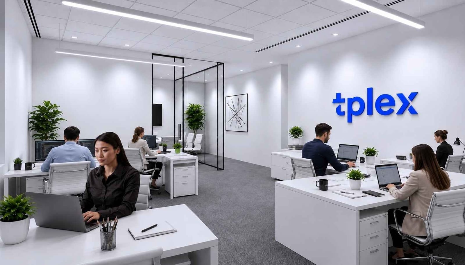 The TPLEX team collaborating in our office