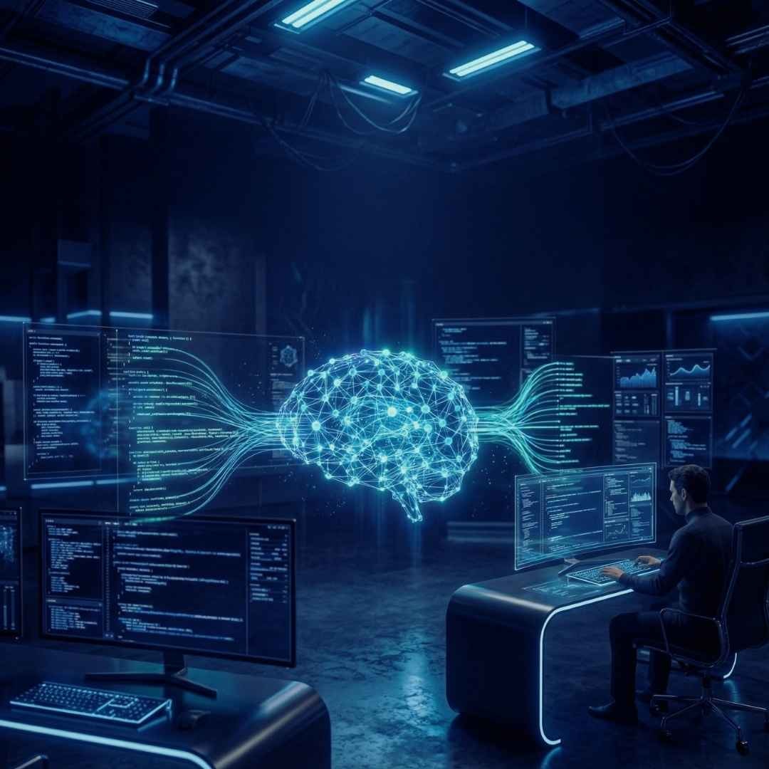 AI software development with neural network and real-time data analytics dashboard
